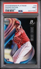 2018 BOWMAN PLATINUM WITH GLOVE #34 SHOHEI OHTANI ROOKIE RC PSA 9