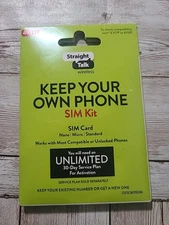 StraightTalk Wireless SIM Card KIT for Phones (Nano/Micro/Stndrd) Unlimited 