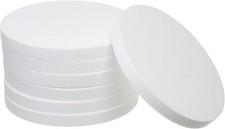 10 Inch Foam Circles 7 Pack - 1 Inch Thick White Polystyrene Discs for Crafts