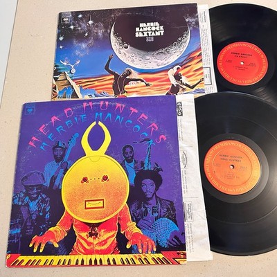 (2) (NM) HERBIE HANCOCK Jazz, Funk 1973 1st OG LP Lot ''Headhunters, Sextant'' OIS