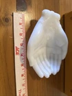 Vintage White Milk Glass Avon Open Hands Soap Dish Trinket Jewelry Holder