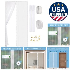 Pet  Kid Friendly Magnetic Screen Door 36x96 Inch   Breeze  Bug Protection