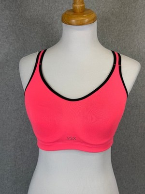 Victoria's Secret VSX SEXY SPORT Sports Bra 32D Neon Pink Convertible Underwire