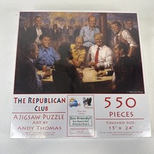 The Republican Club Puzzle 550 pcs Art By Andy Thomas 15x24 Made In USA, NIB