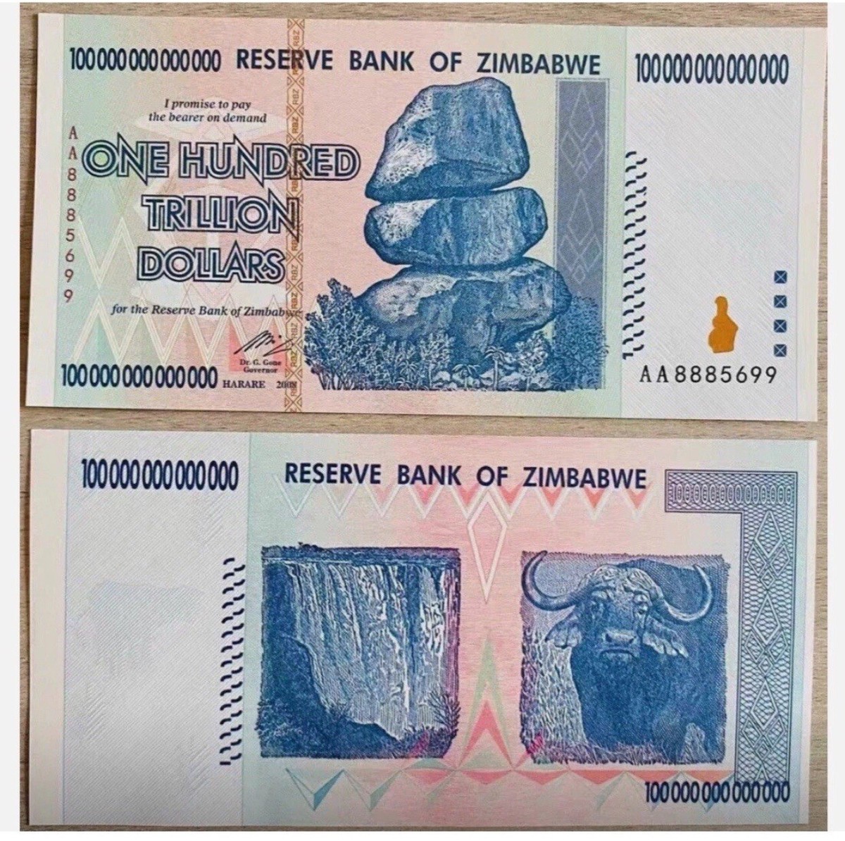 🔥🔥LOT OF 5 - AUTHENTIC ZIMBABWE 100 TRILLION DOLLAR CURRENCY, AA/2008, UNC🔥 | eBay