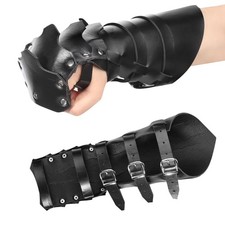 Medieval Renaissance Arm Gauntlet Faux Leather Buckled Knight Cuff Armor LARP