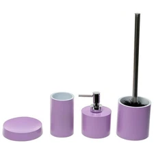 Nameeks YU181 Gedy Bathroom Accessories Set - Metallic Lilac