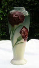 WELLER ETNA 10 INCH FLORAL VASE VERY GOOD CONDITION  SIGNED ART POTTERY