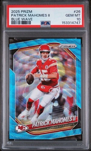 New Listing2025 Panini Prizm - Patrick Mahomes II #26 Blue Wave Prizm /230 PSA 10 POP 1
