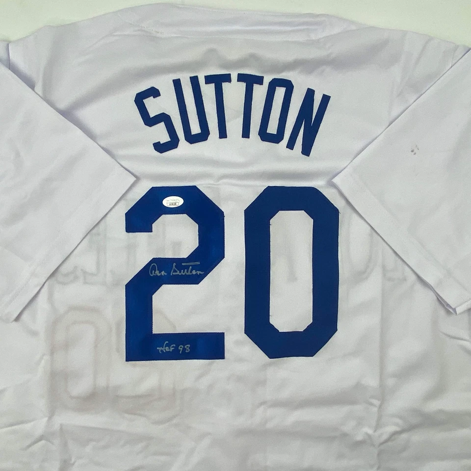 Autographed/Signed DON SUTTON HOF 98 Los Angeles White Baseball Jersey JSA COA - Image 2 of 4