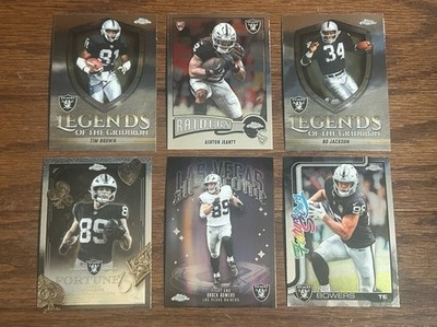 2025 Topps chrome Football Raiders Insert LOT FT Brock Bowers, Ashton Jeanty RC