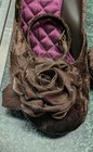Rocket Dog women Brown Velvet Heels 8.5 Removable Ankle Strap W/Floral Embellish — photo 5