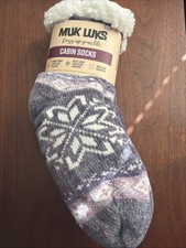 MUK LUKS Cabin Socks S/M 2 Pair Pack 