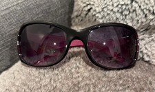 Juicy Couture Y2K 90s 2000s Vintage Sunglasses Black with Pink Interior