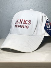 Jenks Tennis White With Embroidered Logo Adjustable Strap Hat Cap