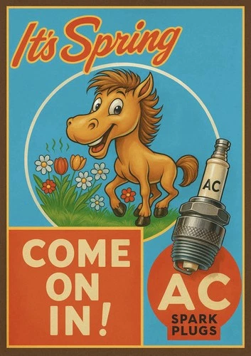 AC Spark Plugs Service Advertising Vintage  Style Metal Sign