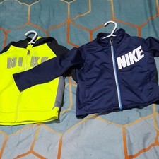 Nike Baby 2pc Full Zip Jacket Set Logo Navy/Yellow 24 Months