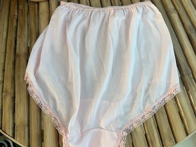 VINTAGE SILKY PINK GRANNY PANTIES MUSHROOM GUSSET by DORSAY sz L - Image 2 of 2