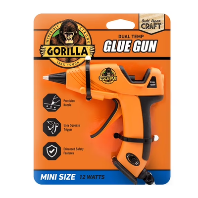 #ad Gorilla Dual Temp Hot Glue Mini Gun Comfort Long Nozzle 12 Watts New $8.54