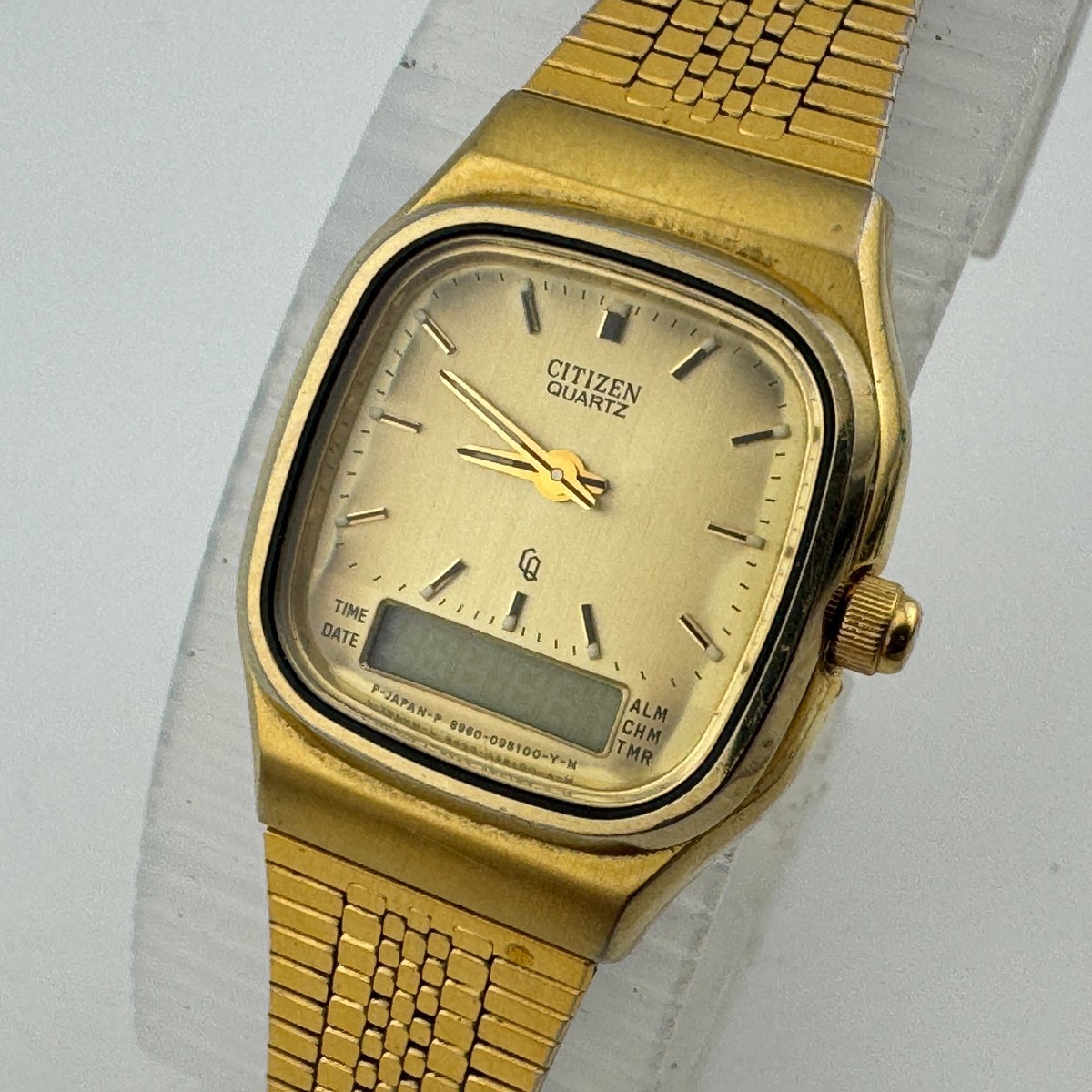 VTG Citizen Analog digital Watch 8960-094671 Women Gold Tone ~For