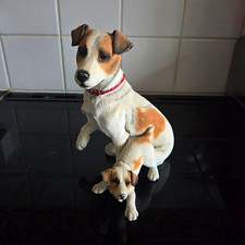 Country Artists Large Jack Russell with Puppy Dog Figurine Vintage 01817