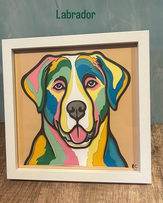 Colorful And Unique Handmade Labrador Retriever Dog Art ￼