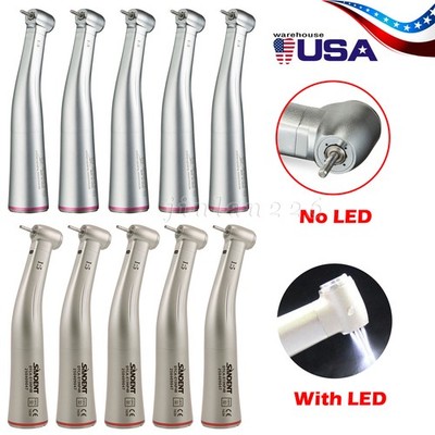 Dental 1:5 LED Fiber Optic Contra Angle Handpiece Red Ring fit NSK Ti-MAX X95L