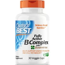 Doctor's Best Fully Active B Complex with Quatrefolic 30 Veg Caps
