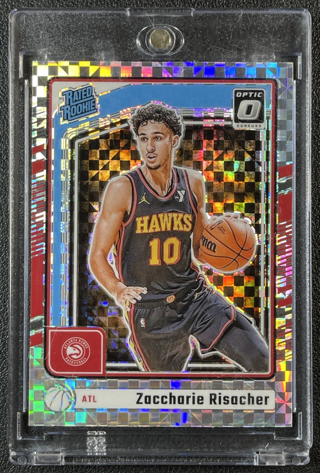 ZACCHARIE RISACHER 2024-25 PANINI DONRUSS OPTIC #268 RATED ROOKIE CHECKERBOARD