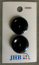 JHB INTERNATIONAL 7/8" JET BLACK COLOR BUTTONS  MADE IN ITALY
