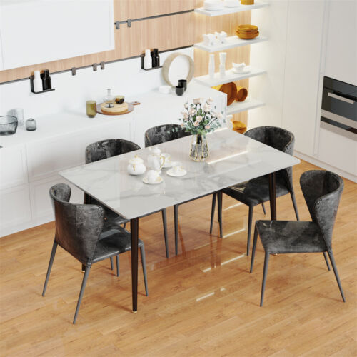 Modern Dining Table Kitchen Anti-scratch Glossly Sintered Stone Restaurant Table - Picture 12 of 25