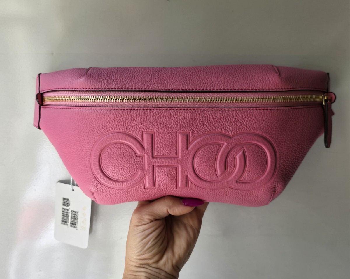 Jimmy Choo Beltbag Pink Peony Leather Choo Logo Body Bag Large