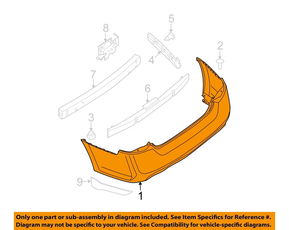 Used Rear Bumper Assembly Rear fits: 2010 Nissan Maxima Rear Grade A Foto 3 de 4