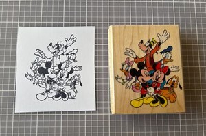 Disney Rubber Stamp Rubber Stampede Cast Members Mickey Minnie Goofy Pluto Duck