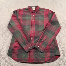 J Crew Shirt Men's Size Large Secret Wash Organic Cotton Stretch Party Shirt