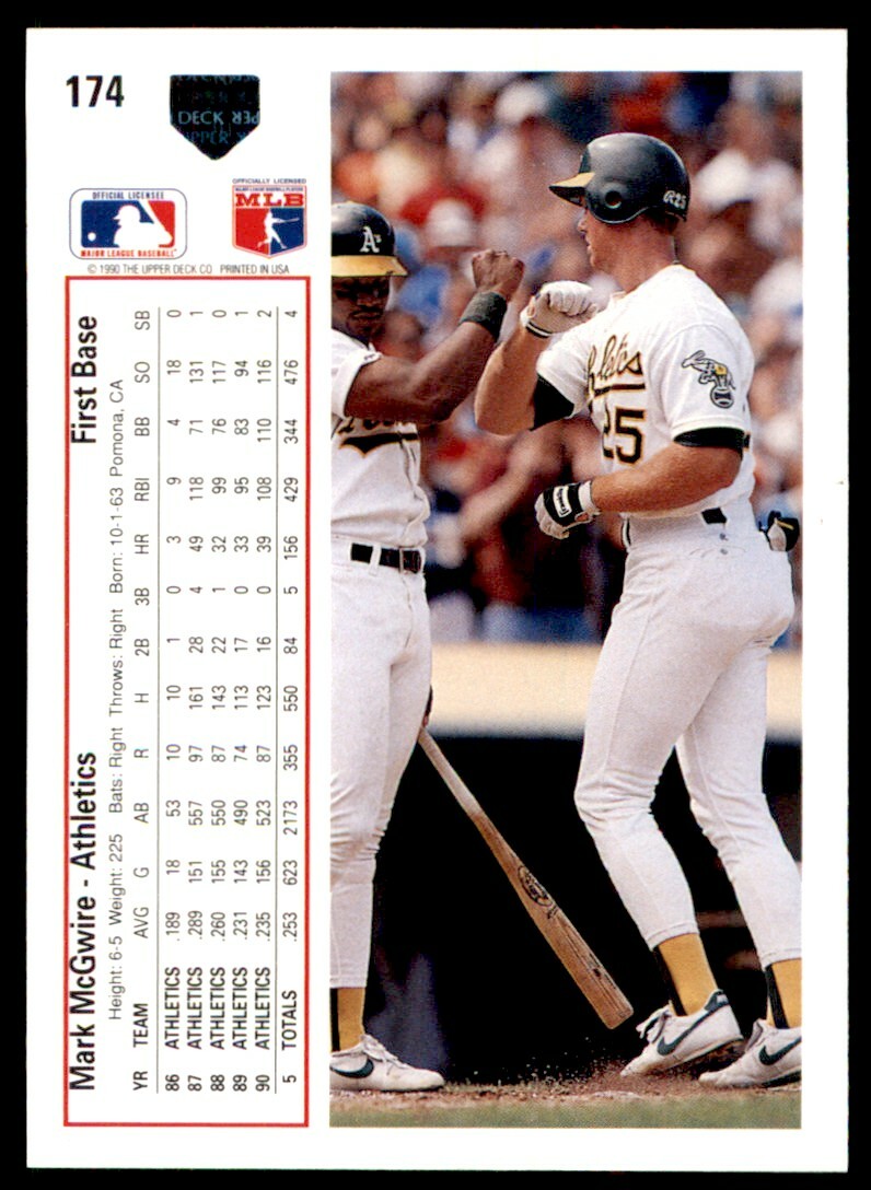 1991 Upper Deck #174 Mark McGwire sfLX2w | eBay