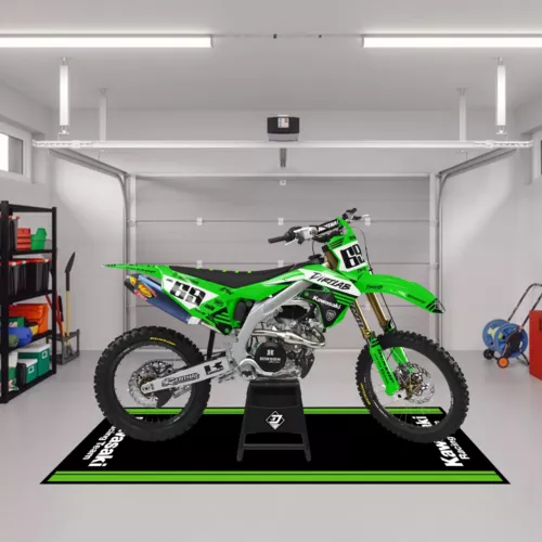 For Kawasaki Motorcycle Bike Garage Floor Carpet Pit Mat Workshop 87'' x 31'' - Bild 3 von 7