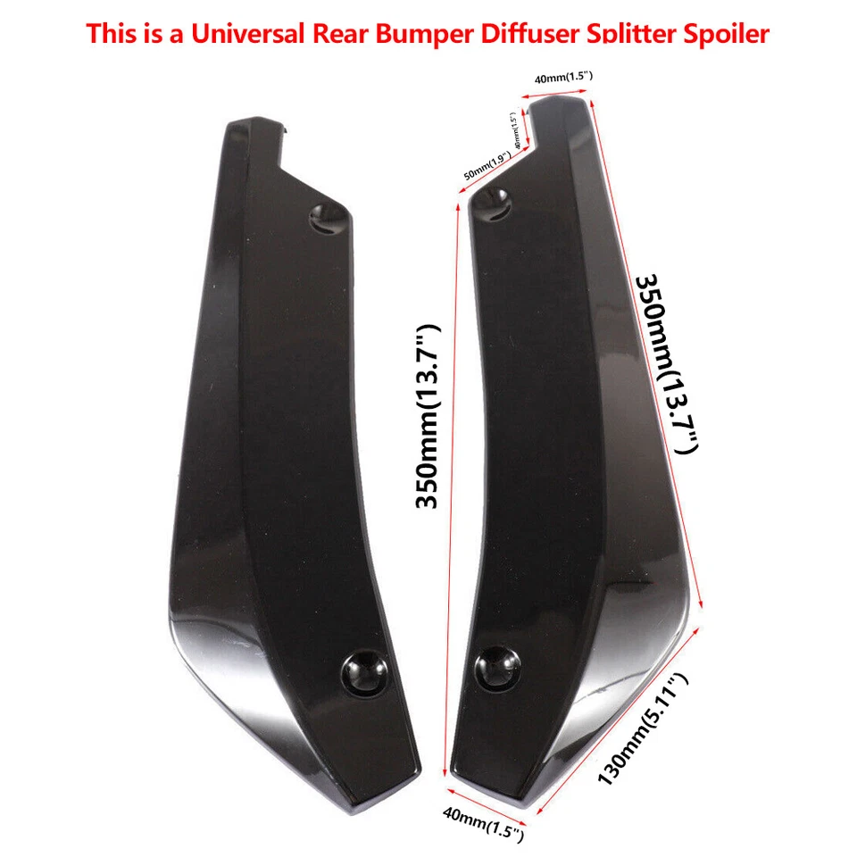 For Chevrolet Malibu Rear Bumper lip Spoiler Splitter Diffuser Glossy black - Изображение 2 из 4