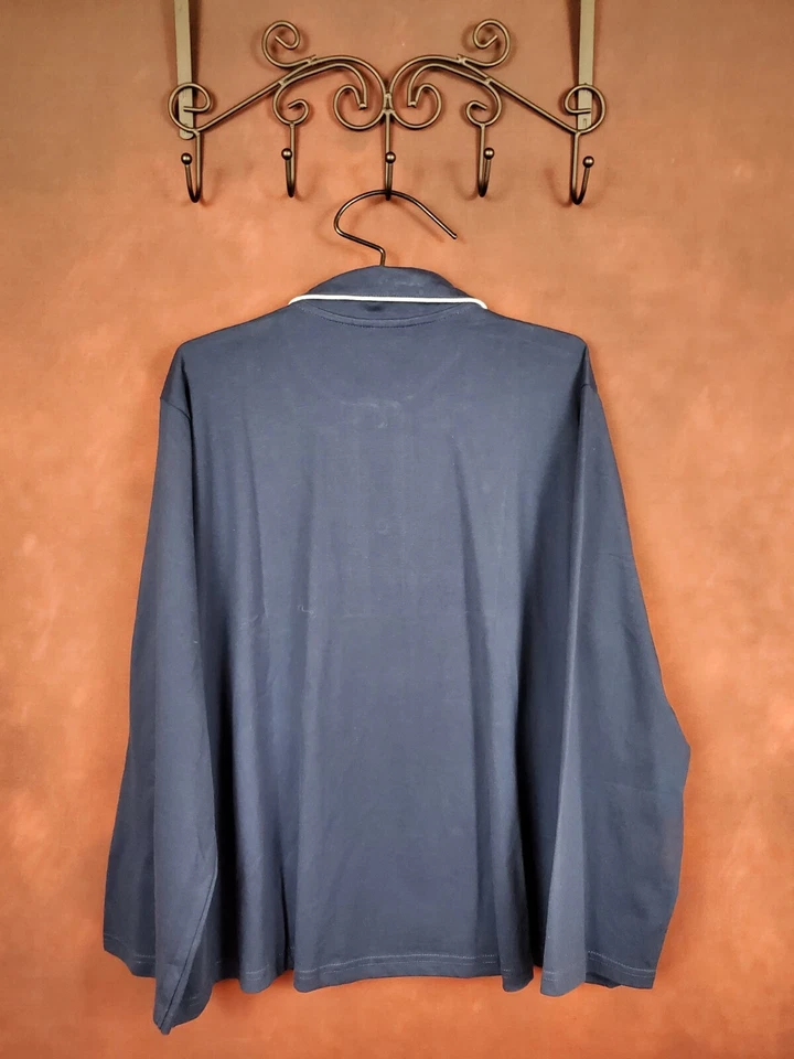 Pijama Anthony Richards manga larga mezcla de algodón frente a presión 1X azul marino Foto 3 de 4