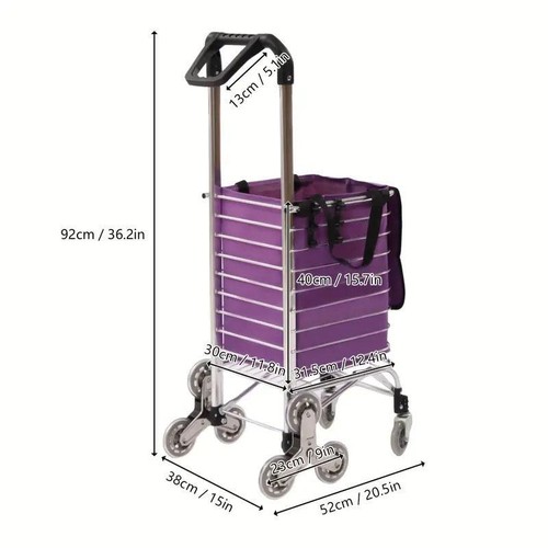 Foldable Shopping Cart Trolley with Rolling Wheels Durable Oxford Cloth Bag - Picture 5 of 6