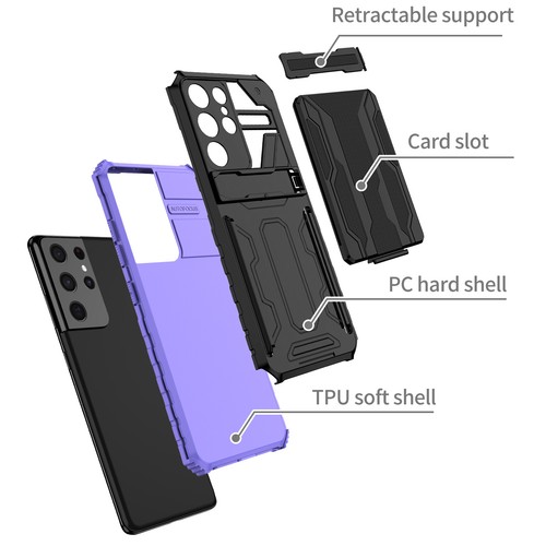 Armor Kickstand Card Holder Rugged Phone Case For Samsung Galaxy S24 S23 S22 S21 - Zdjęcie 4 z 64