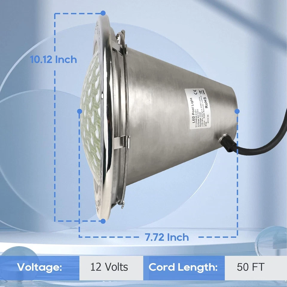 Pomeade SH101300, 10 Inch, 12V 35W, White LED Pool Light, 50ft - Image 2 of 4