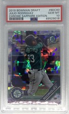 2019 BOWMAN DRAFT JULIO RODRIGUEZ CHROME SAPPHIRE EDITION PSA GEM MT 10