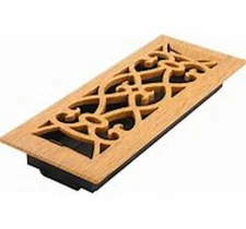 New Hart & Cooley Oak Wood Victorian Floor Register R400F 4 in x 12 in