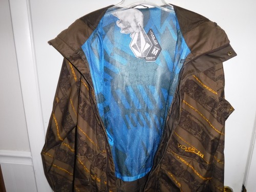 VOLCOM Nimbus Digital Jacket snowboard ski winter coat M 80s theme green black - Picture 5 of 12