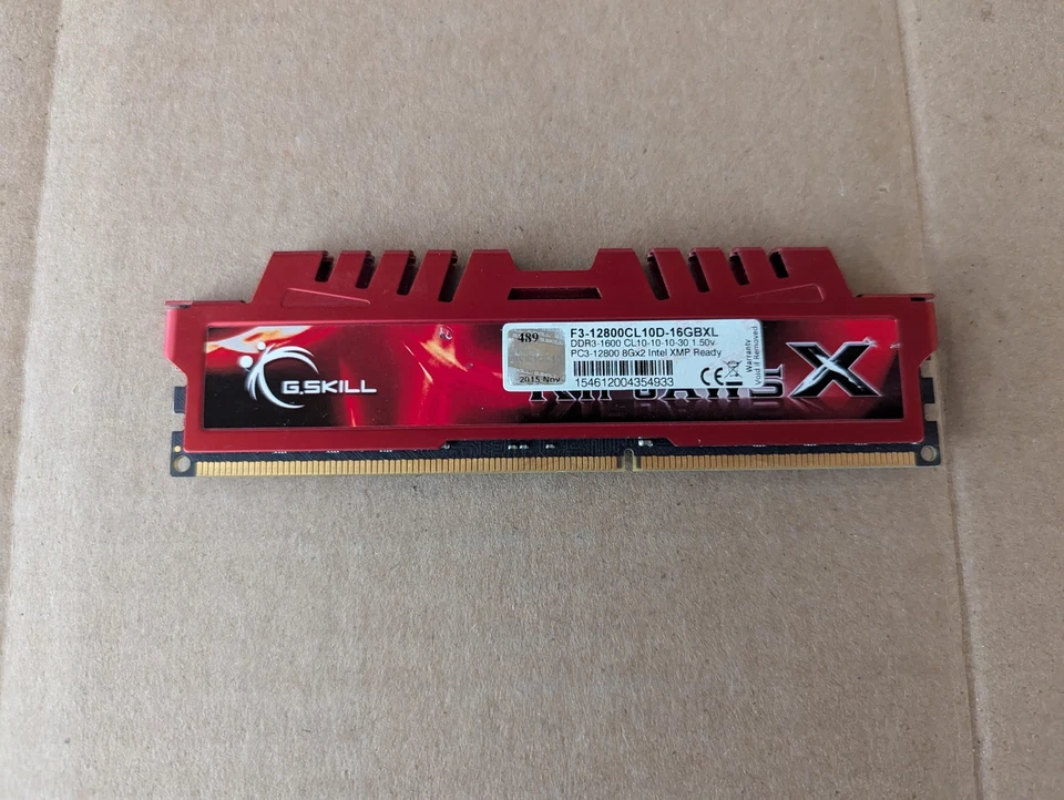 G.SKILL RIPJAWS X 8GB F3-12800CL10D-16GBXL DDR3-1600 DESKTOP RAM A3-14(1) - Image 2 of 4