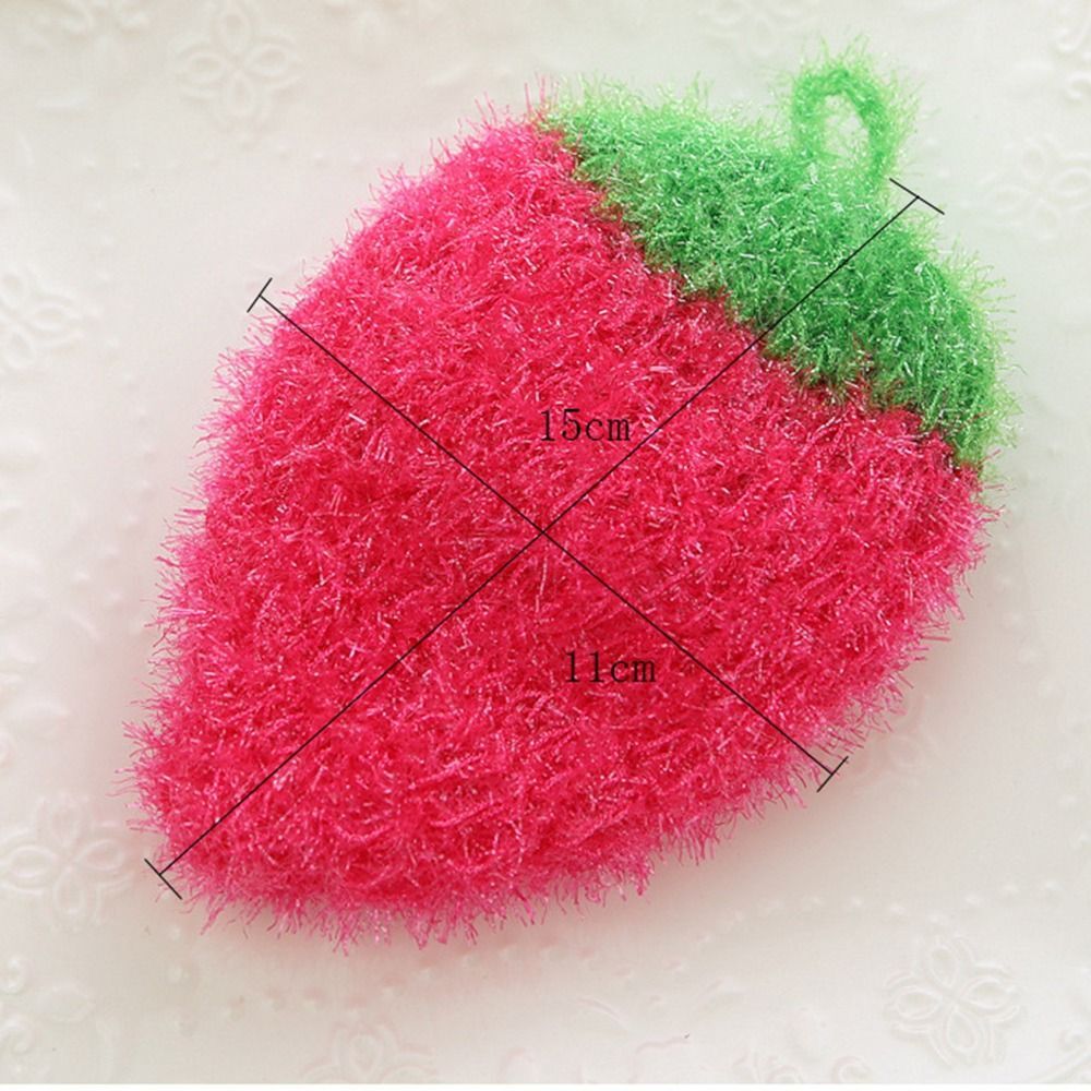 Colorful Dish Sponge Strawberry Shape Dish Scrubber Cleaning Sponge