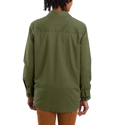 Carhartt Relaxed Fit Twill Lined Overshirt Women's Size L Basil