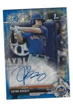 Quinn Brodey 2017 Bowman Chrome Blue Ref. Autograph Card # CDA-QB, # 25 / # 150