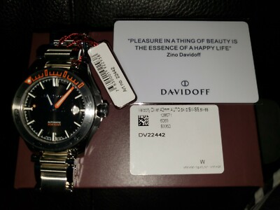 Davidoff Velocity Swiss Diver Men's Black Dial Automatic Stainless Watch F/S